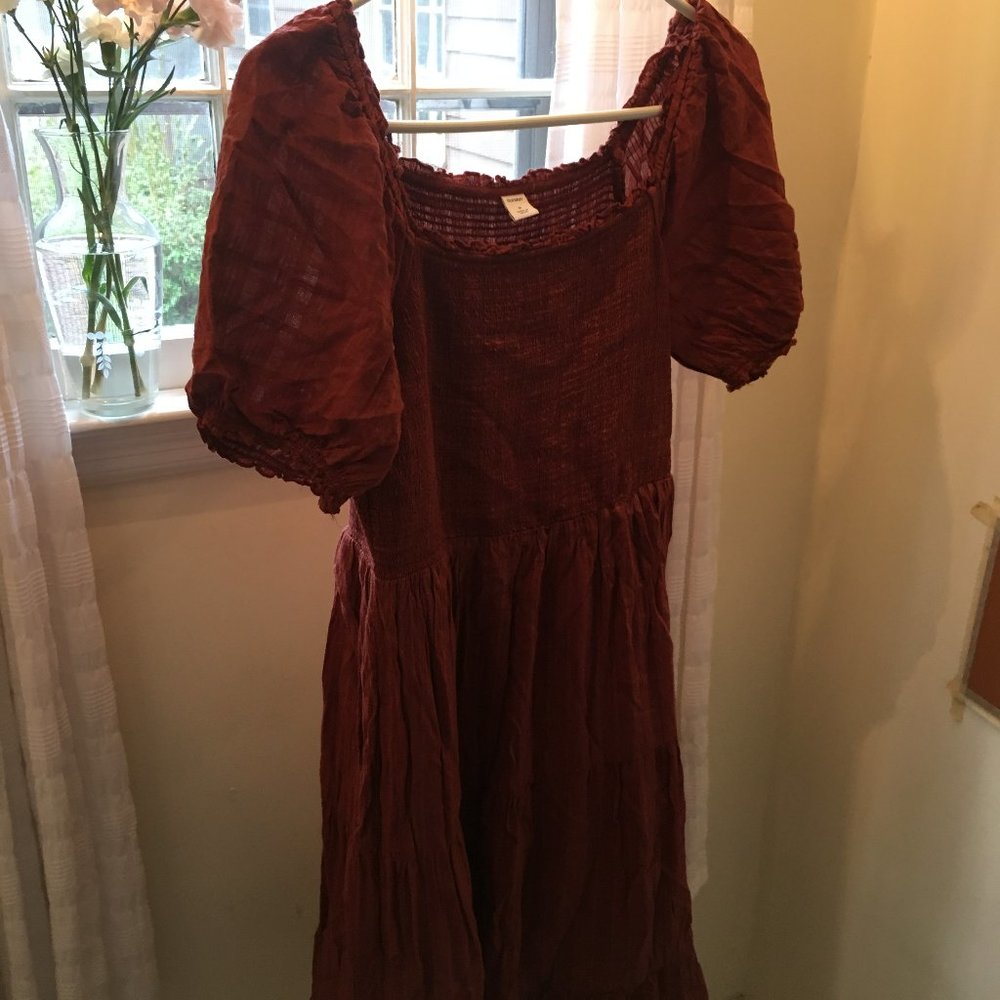 COPY - Old Navy Brown Puff Sleeve Midi Dress